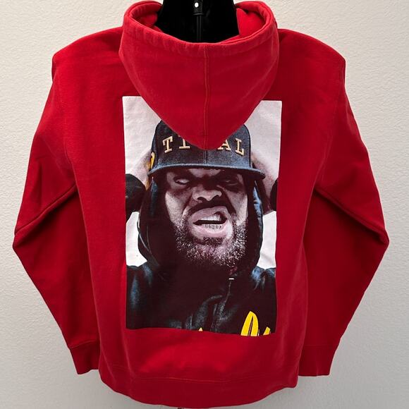 Tical Method Man Dead Eye Hoodie Hooded Sweatshirt Wu-Tang Clan Red S Small - Picture 3 of 11